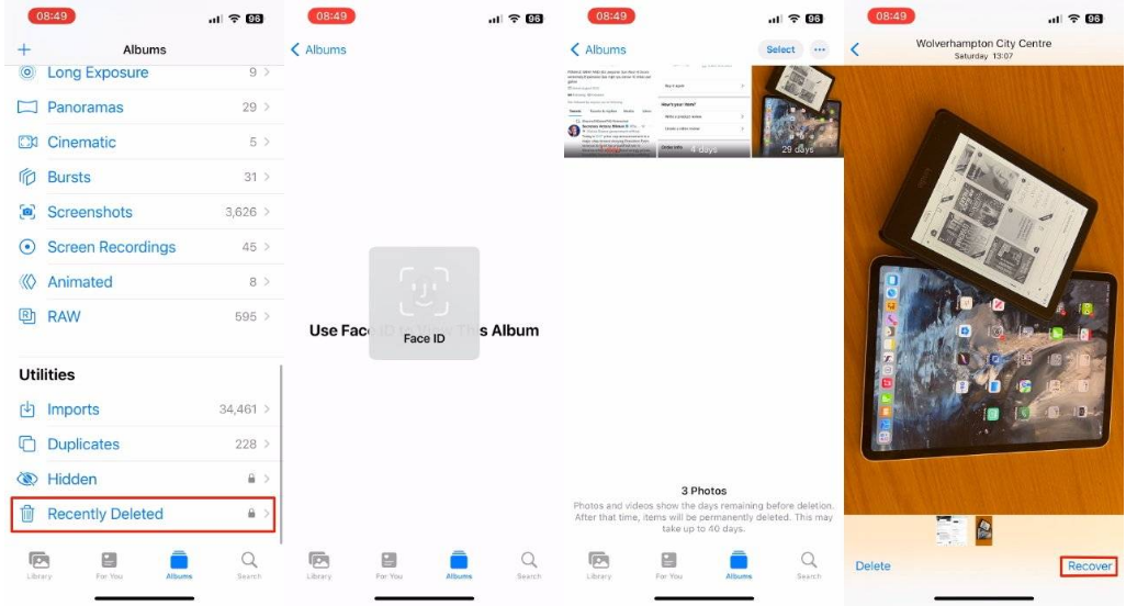 侯马苹果14维修分享 iPhone14 上恢复已删除的照片 